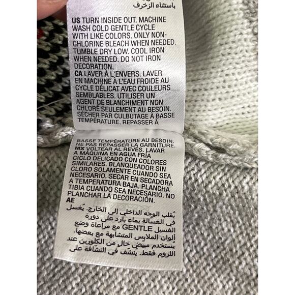 Karen Scott Plus PXL Polar Bear Christmas Sweater Glitter Santa Hat Gray - Picture 8 of 8